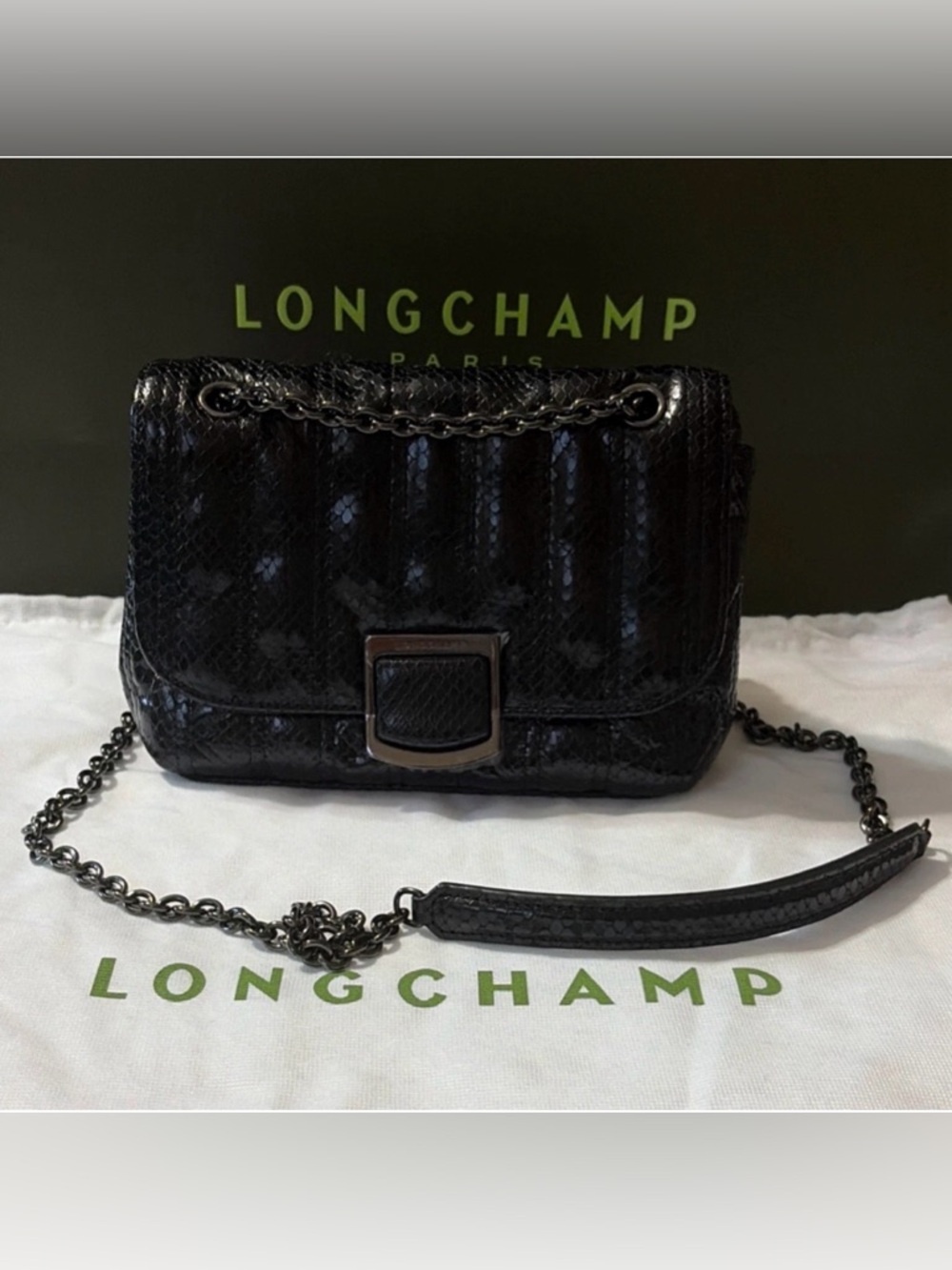 NEW Longchamp Brioche Crossbody/Shoulder Bag Black With Dust bag & Brand Card